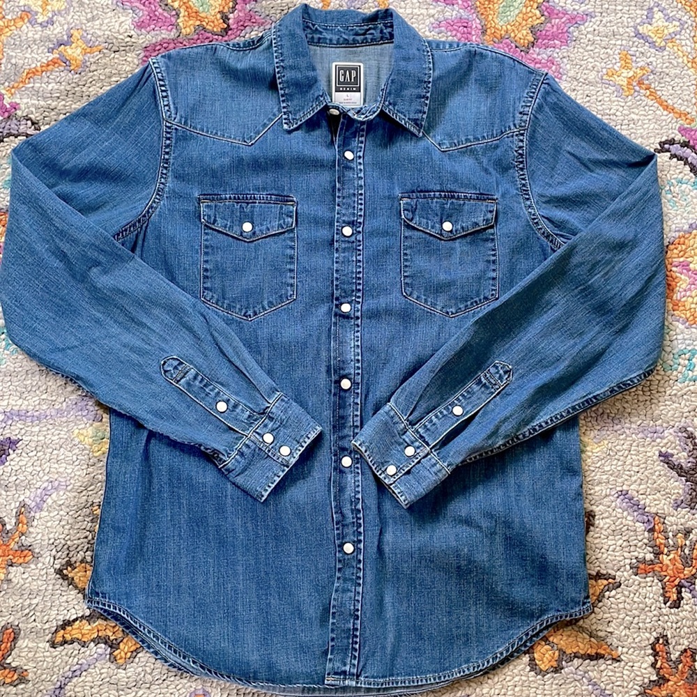 Gap 100% Cotton Slim Fit Denim Shirt